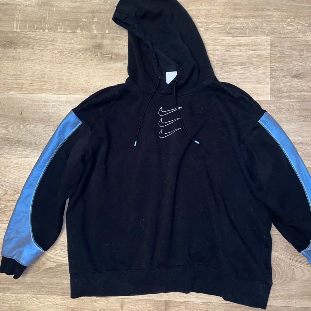 Black and Metallic Blue NIKE Hoodie